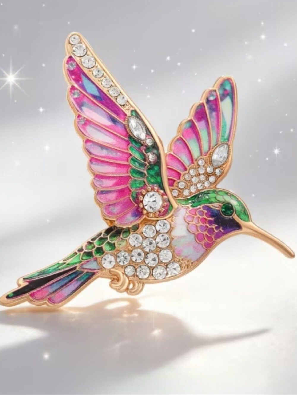 Hummingbird Rhinestone Brooch Tropical Wear Resort Wear Hummingbird Accessories
